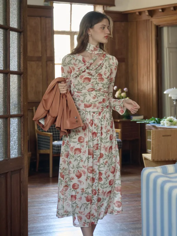 Alexa Romantic Pomegranate Print Dress sold by Simple Retro