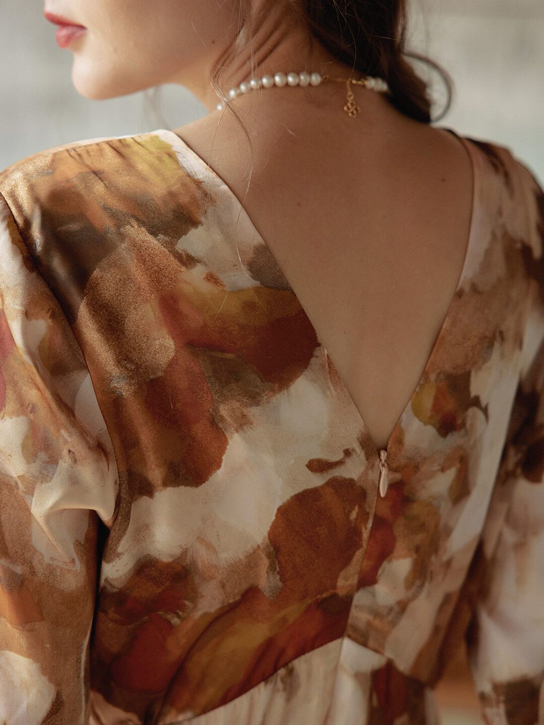 Jolie Printed Brown Midi Dress sold by Simple Retro