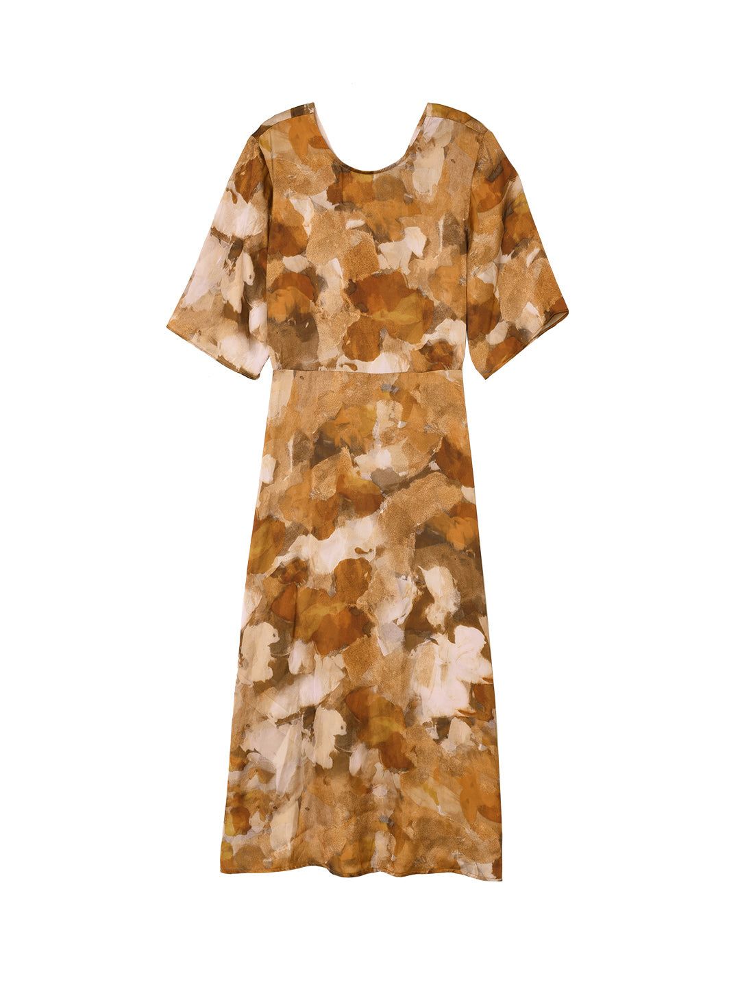 Jolie Printed Brown Midi Dress sold by Simple Retro product image thumbnail 7