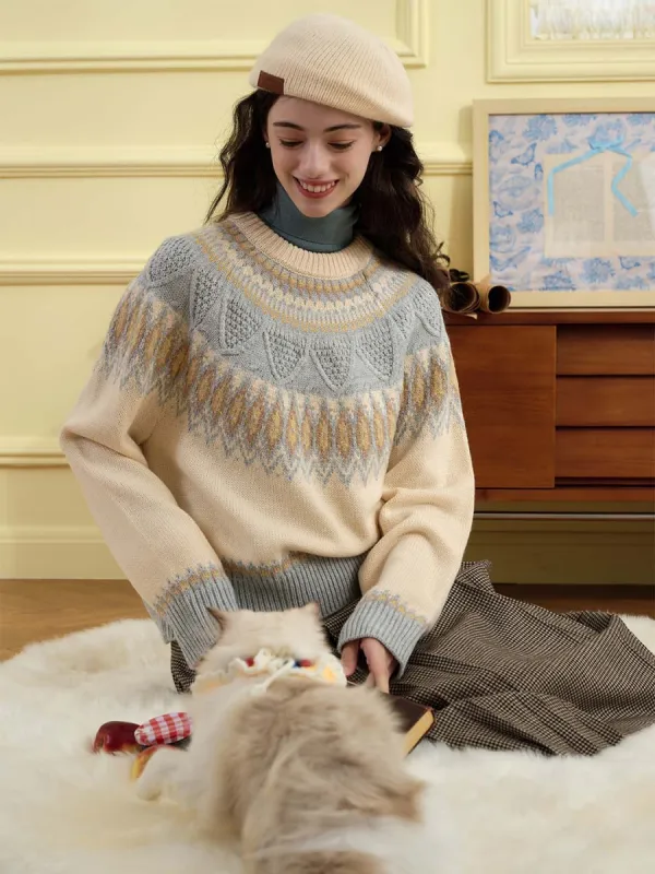 Jade Chevron Pattern Raglan Sleeve Sweater made by Simple Retro