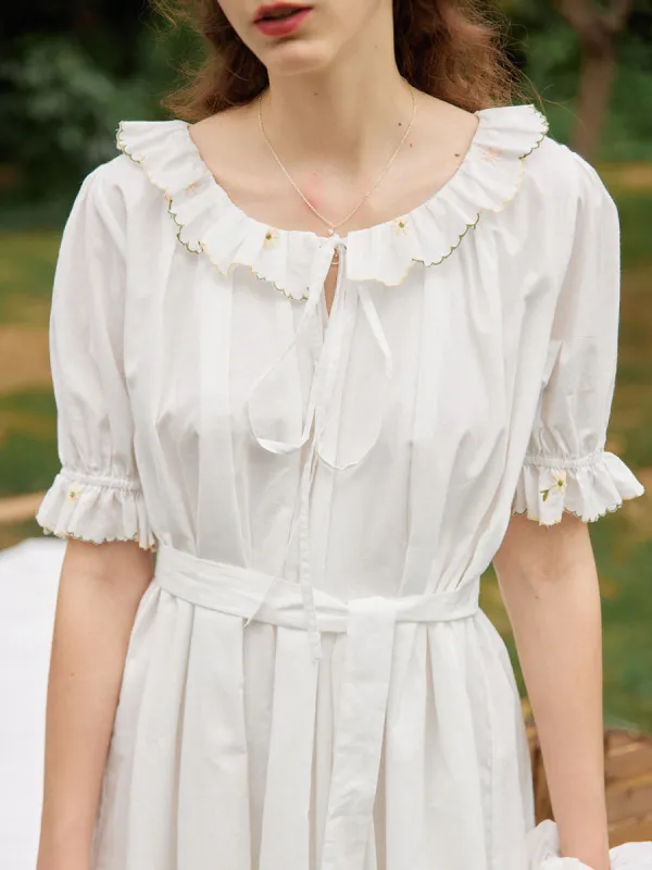 【Final Sale】Elodie 100% Cotton Ruffle Midi Dress sold by Simple Retro
