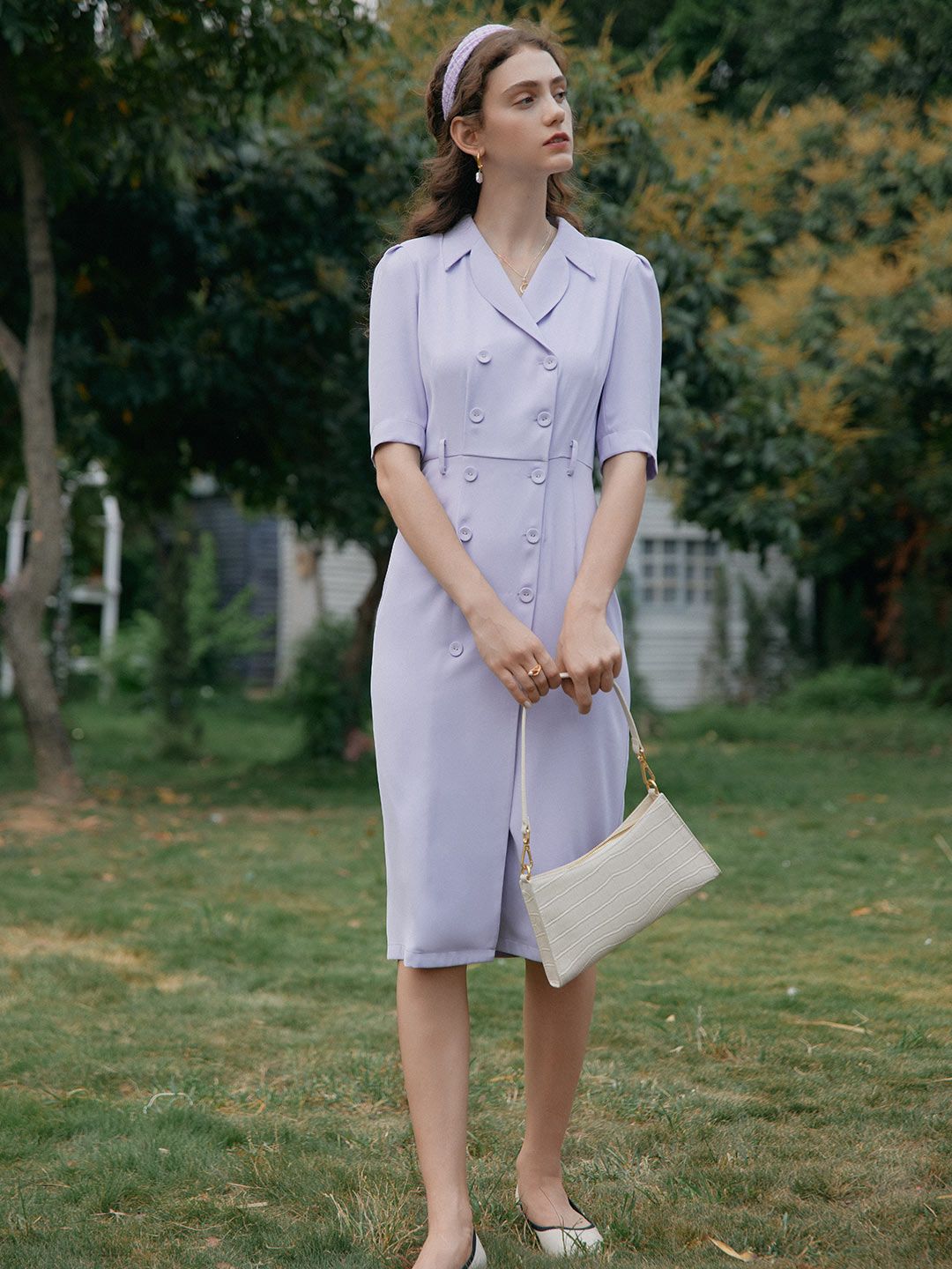 【Final Sale】Natalie Chiffon Suit Midi Dress sold by Simple Retro product image thumbnail 5