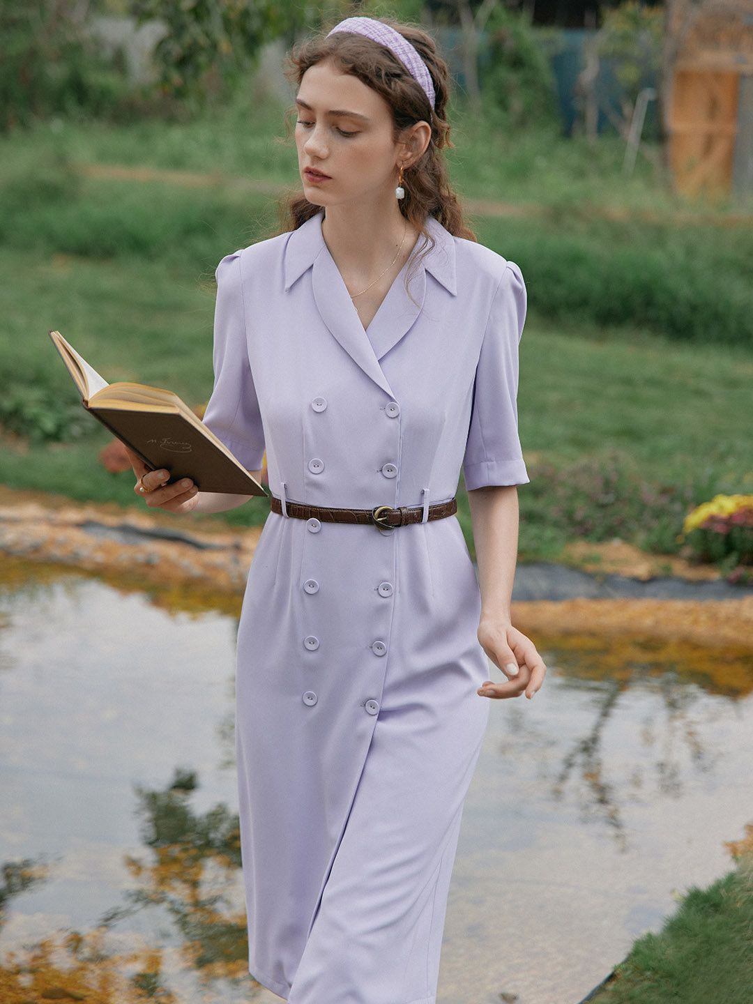 【Final Sale】Natalie Chiffon Suit Midi Dress sold by Simple Retro product image thumbnail 3