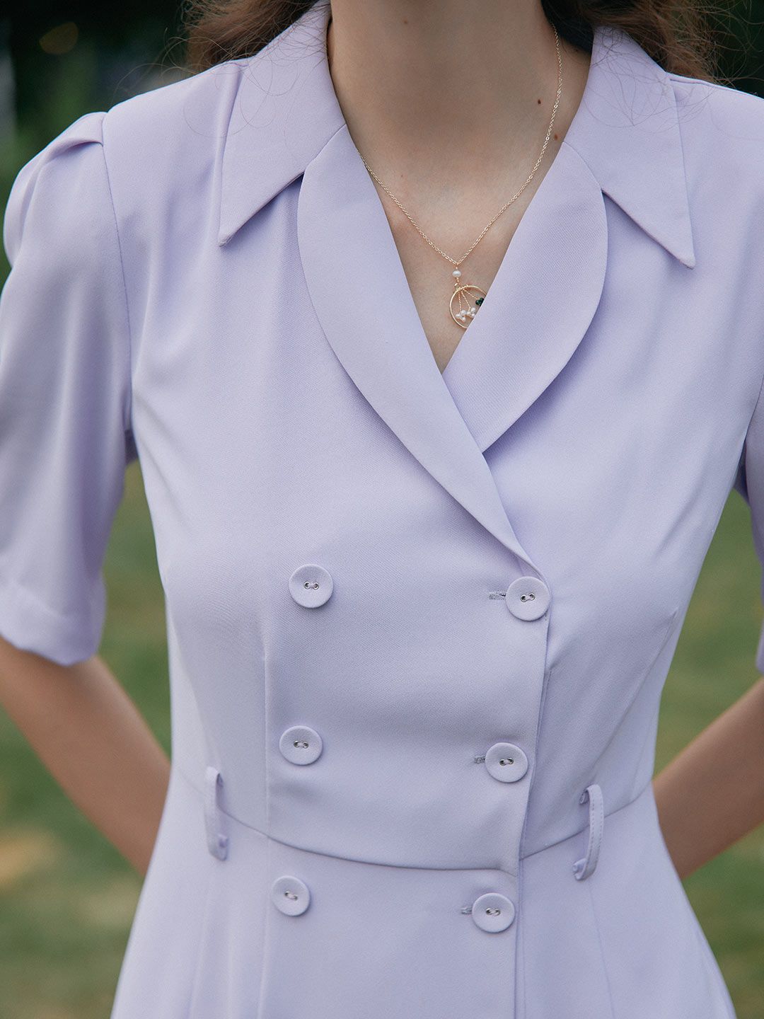 【Final Sale】Natalie Chiffon Suit Midi Dress sold by Simple Retro product image thumbnail 4