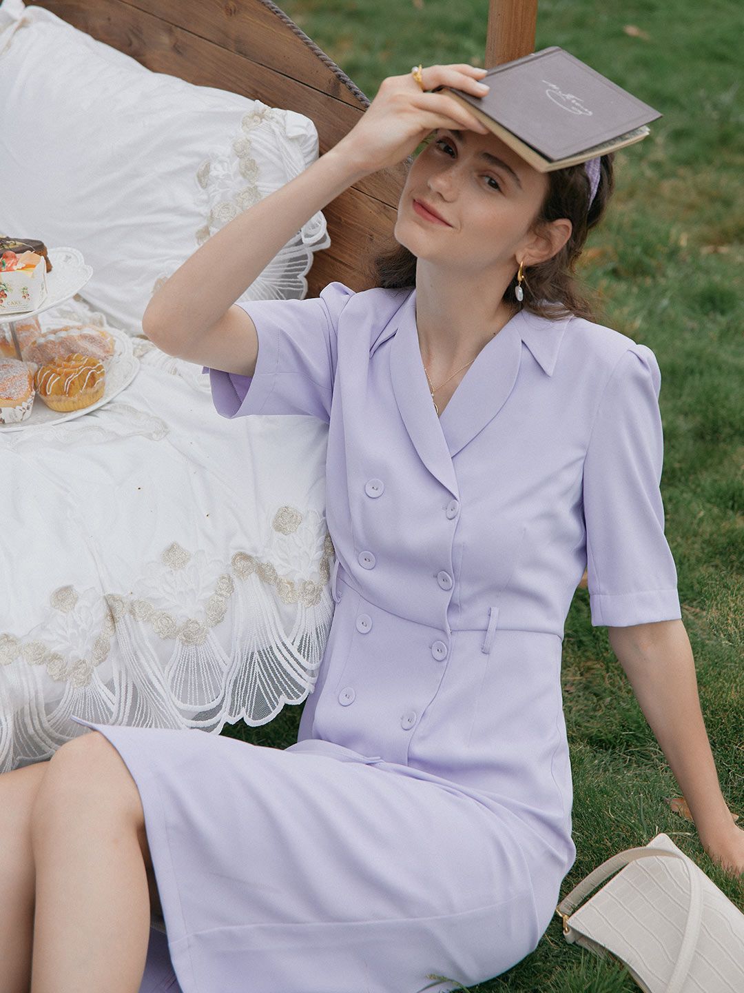 【Final Sale】Natalie Chiffon Suit Midi Dress sold by Simple Retro product image thumbnail 2