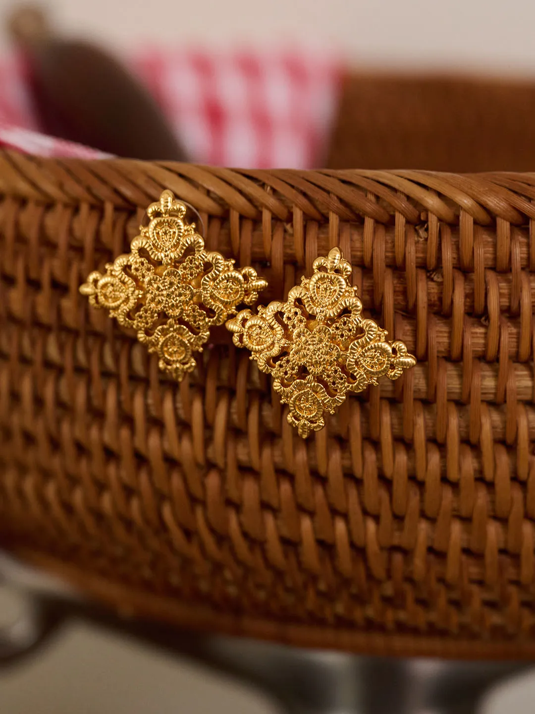 Macaron Vintage Gold Earrings sold by Simple Retro