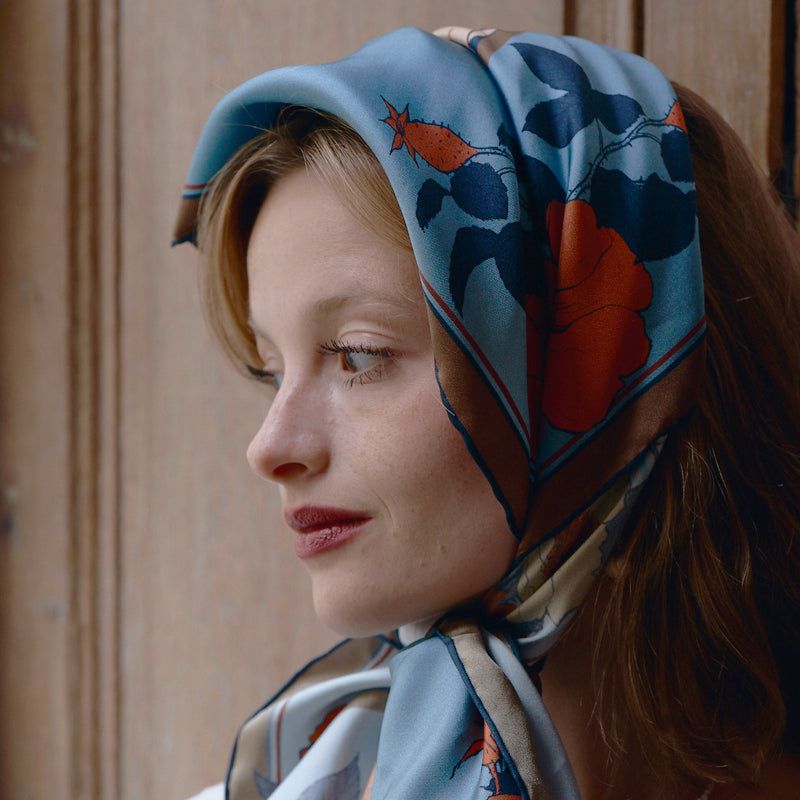 Chowxiaodou 16 Momme Small Square Slik Twill  Scarf 65*65 sold by Simple Retro product image thumbnail 3