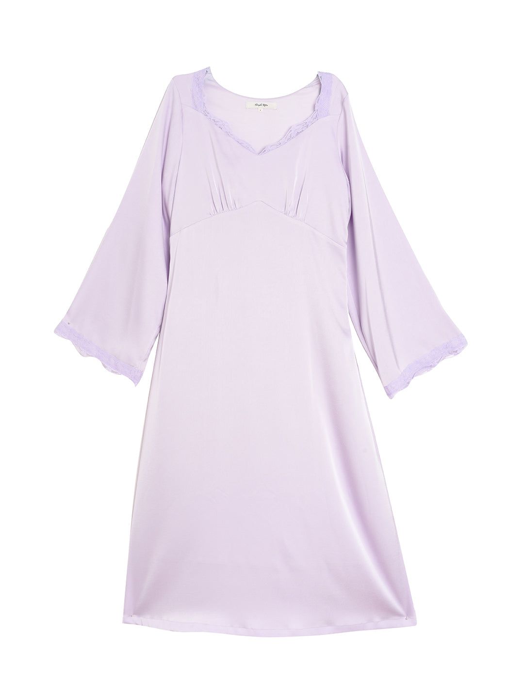 Juliette Satin Lace Purple Nightgown sold by Simple Retro product image thumbnail 4