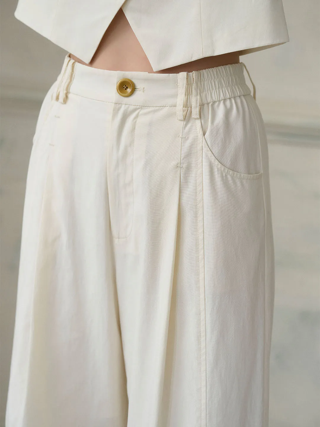 Briella Casual High-waisted Straight Trousers sold by Simple Retro product image thumbnail 2