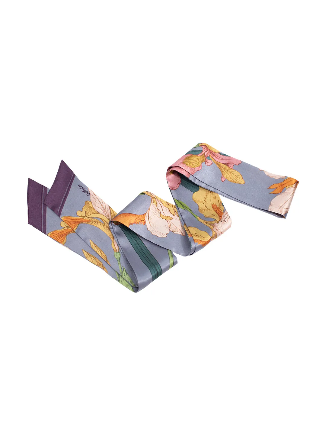 Chowxiaodou 16 Momme Iris Silk neck bow -Purple sold by Simple Retro product image thumbnail 2