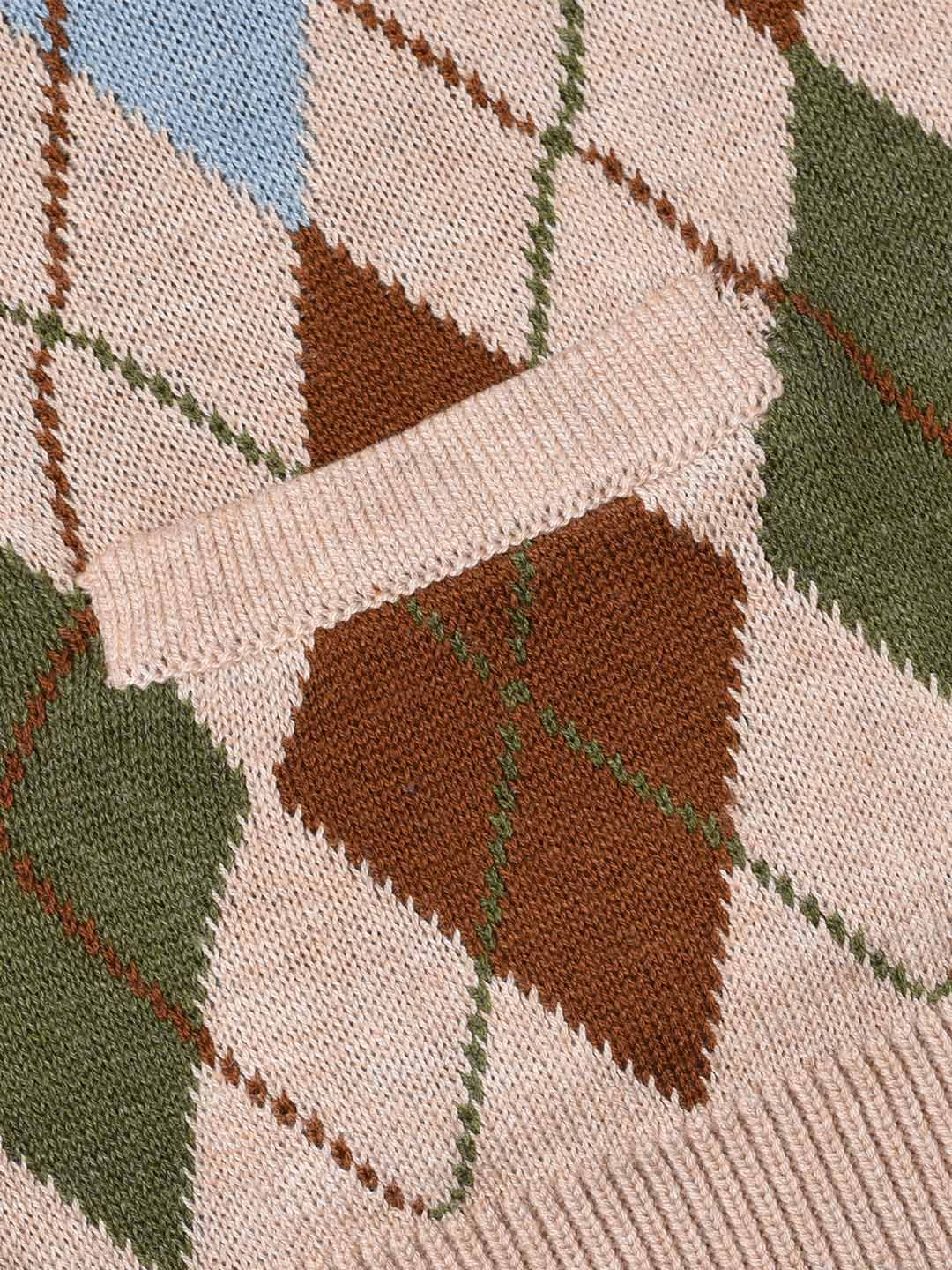 Jolene Argyle Patterned Khaki Knit Cardigan sold by Simple Retro product image thumbnail 8