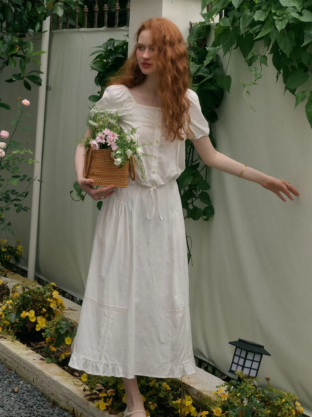 Faye Butterfly Jacquard Lace Trimmed Skirt sold by Simple Retro product image thumbnail 3