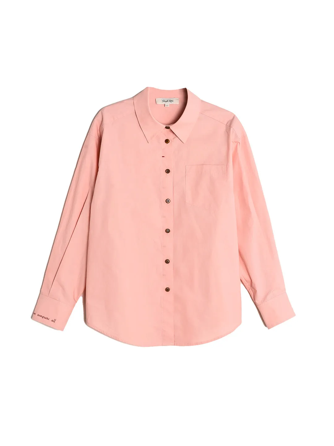 Claire Simple Lapel Pocket Blouse - Pink sold by Simple Retro product image thumbnail 2
