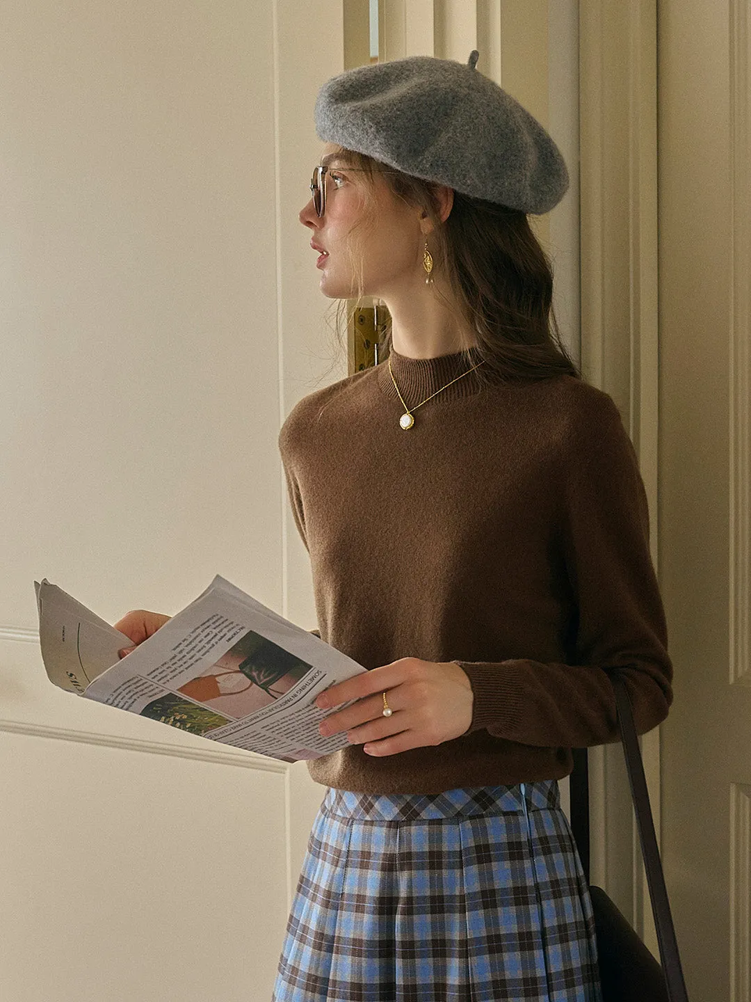 Kamari Mock Neck 100% Wool Slim Fit Knit Sweater sold by Simple Retro product image thumbnail 2