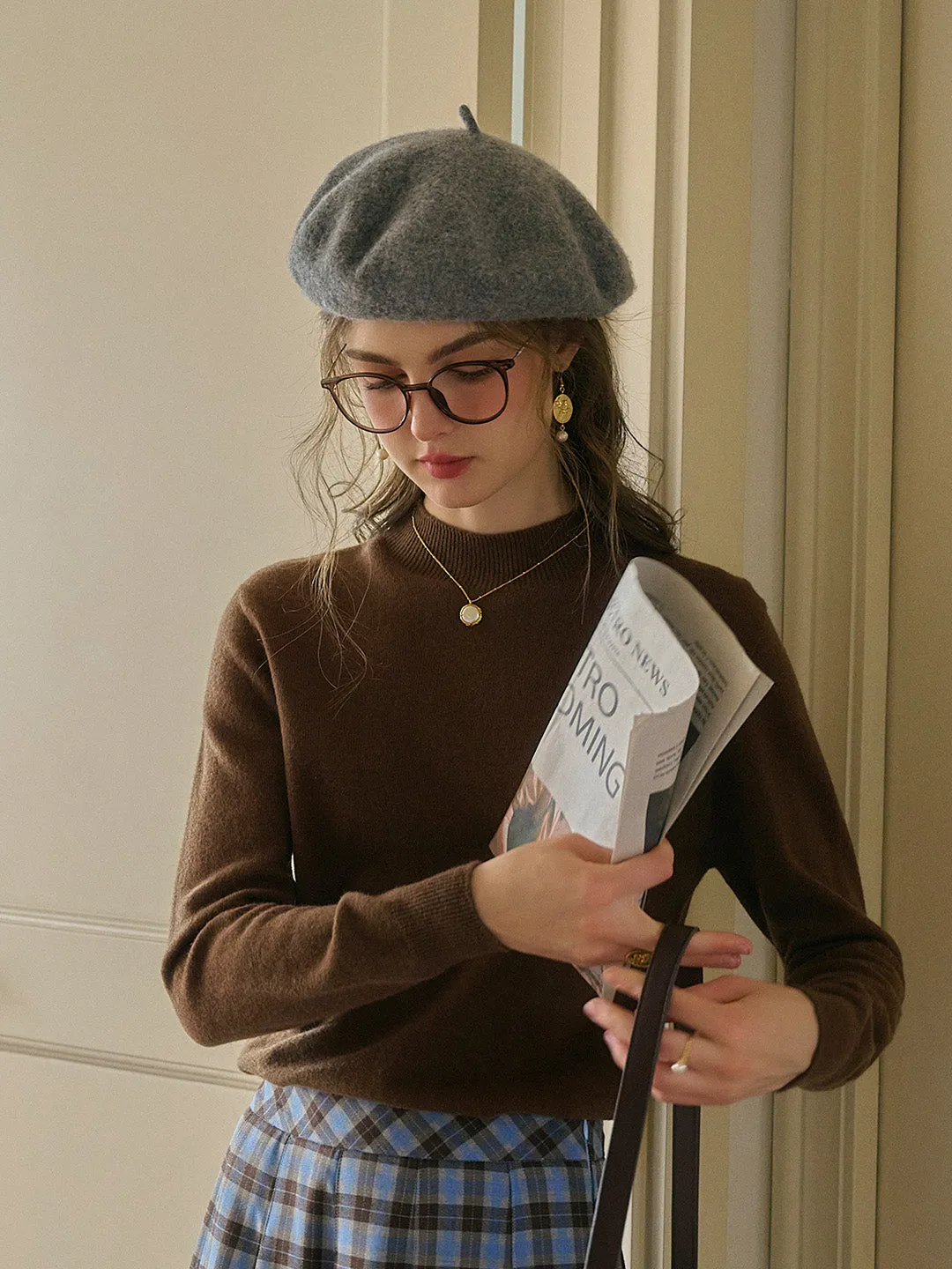 Kamari Mock Neck 100% Wool Slim Fit Knit Sweater sold by Simple Retro product image thumbnail 5