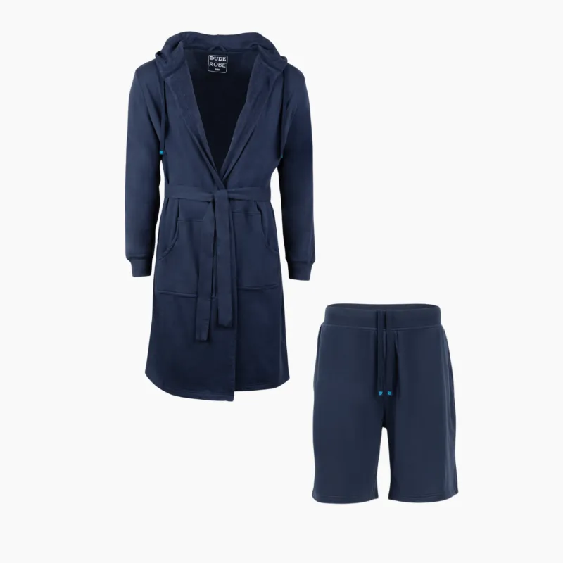 Luxury Men's Bathrobe & Shorts Combo sold by Dude Robe