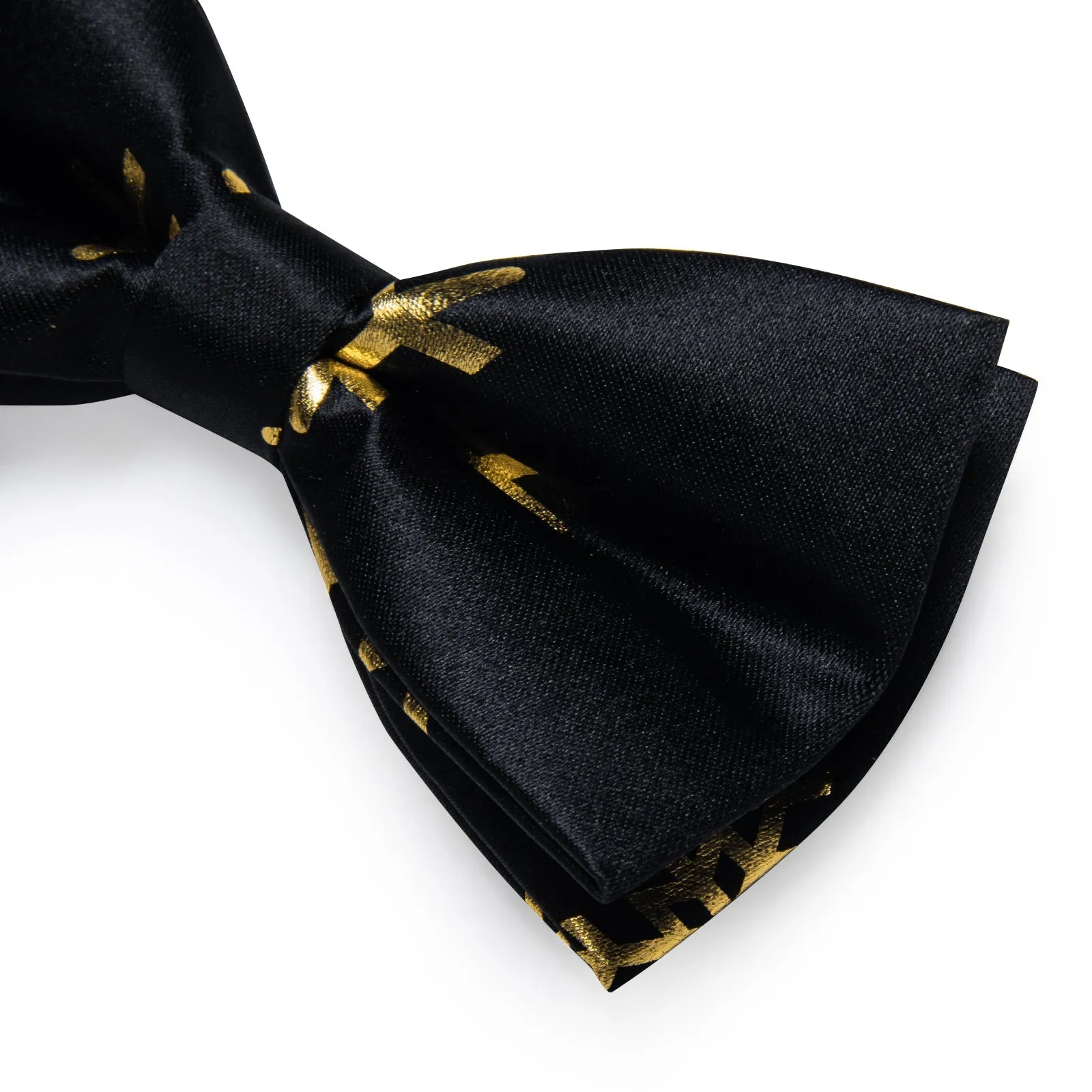 Black Golden Christmas SnowFlacke Novelty Pre-tied Bow Tie Hanky Cufflinks Set sold by Ties2You product image thumbnail 3
