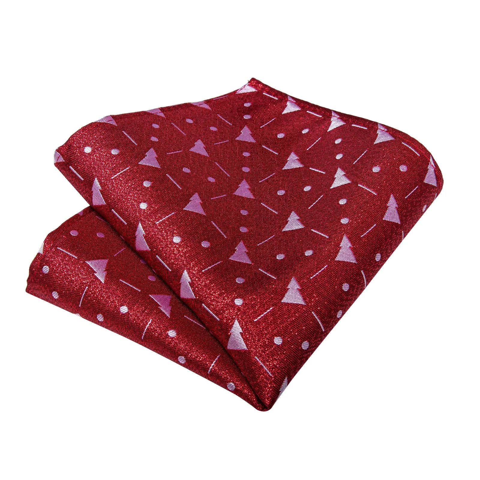 Christmas Red White Tree Novelty Self-tied Bow Tie Pocket Square Cufflinks Set sold by Ties2You product image thumbnail 3