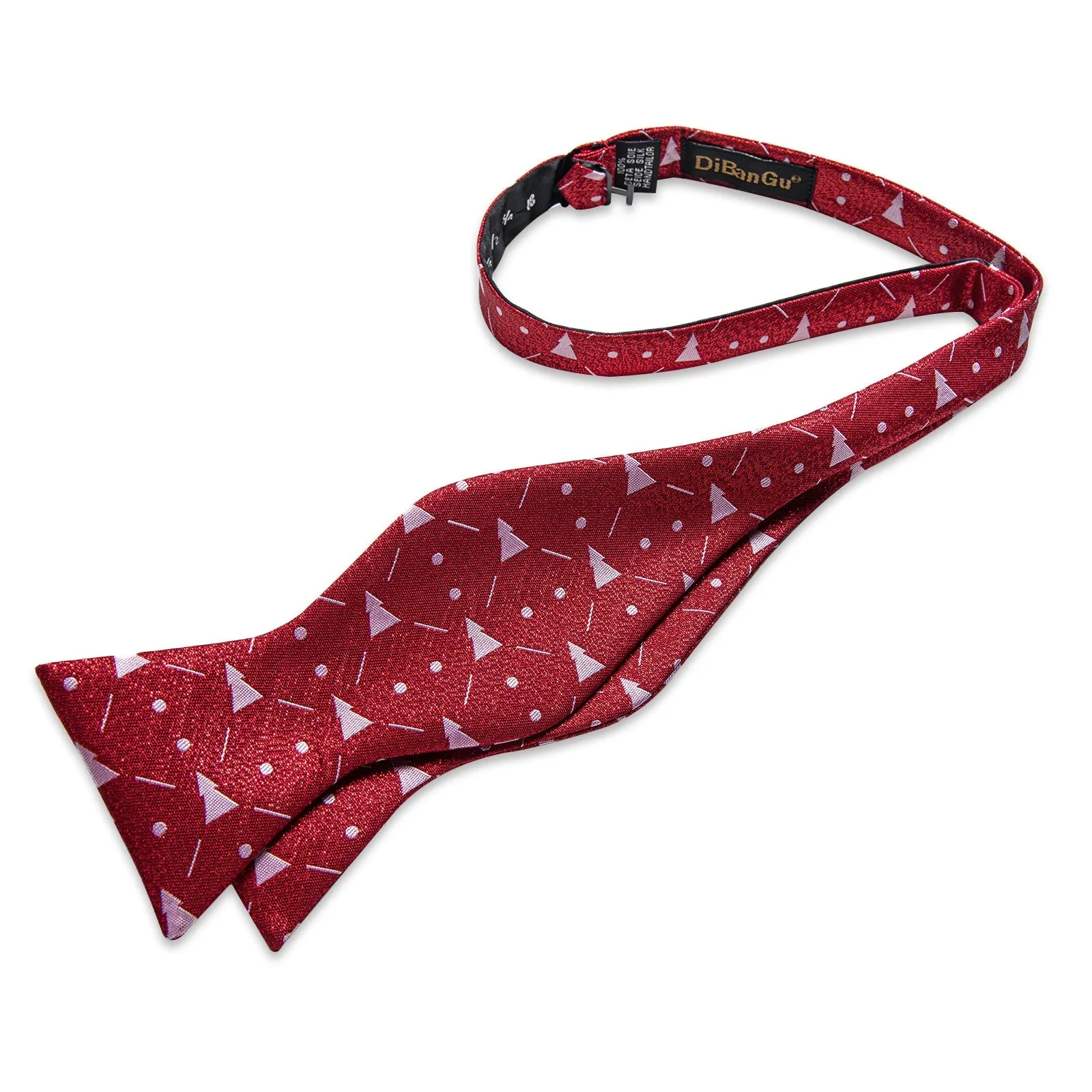 Christmas Red White Tree Novelty Self-tied Bow Tie Pocket Square Cufflinks Set sold by Ties2You product image thumbnail 2