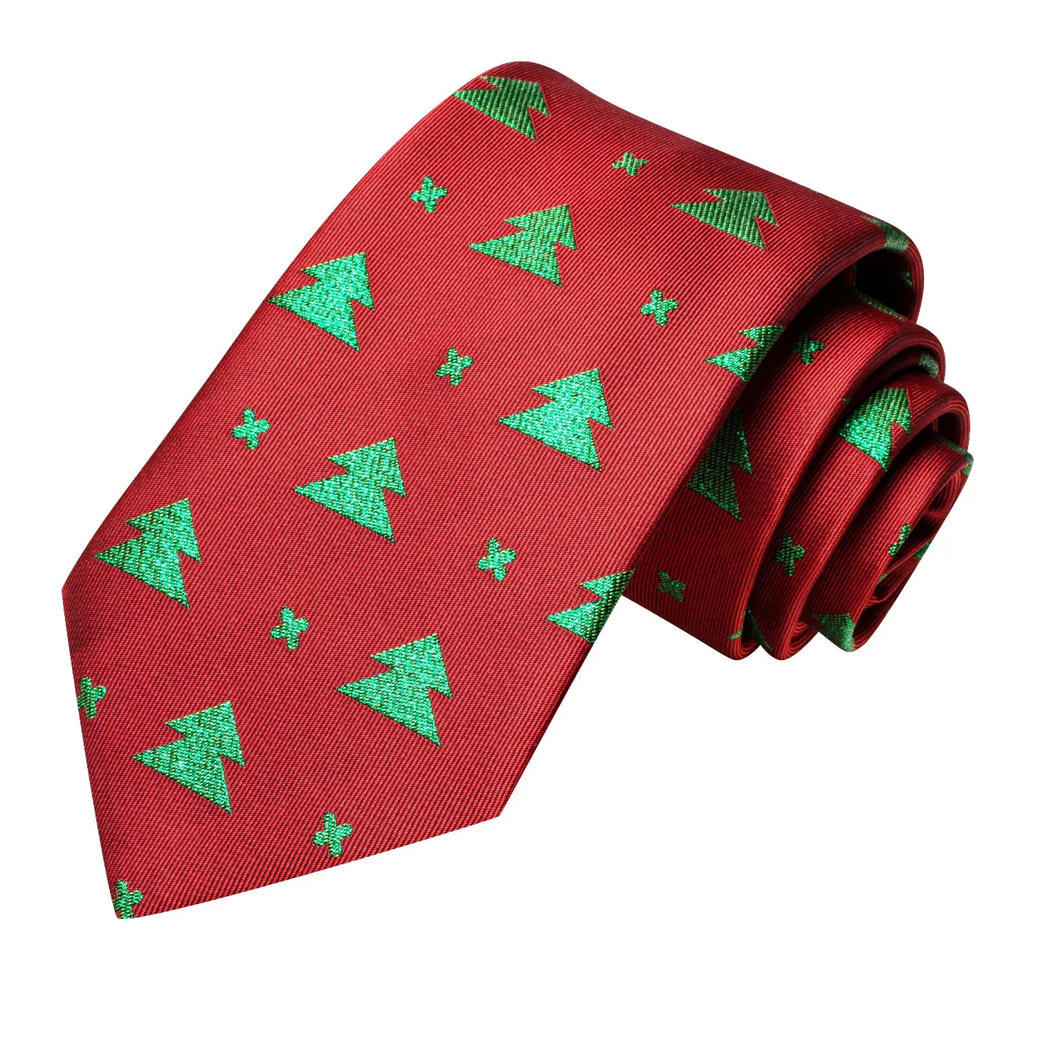 Christmas Red Green Xmas Tree Pattern Novelty Men's Necktie Hanky Cufflinks Set sold by Ties2You product image thumbnail 5