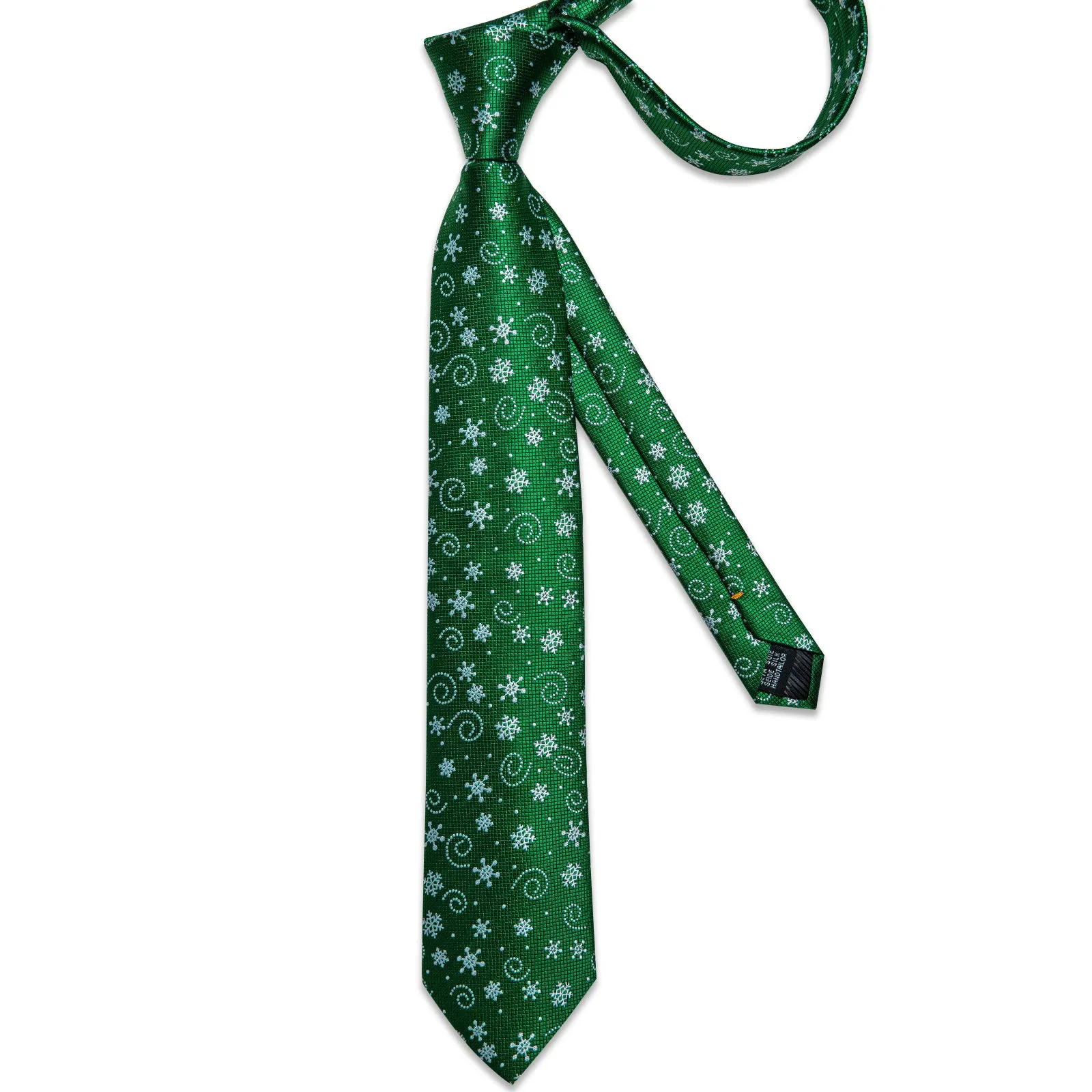 Christmas Green Snow Novelty Silk Men's Necktie Pocket Square Cufflinks Set sold by Ties2You product image thumbnail 5