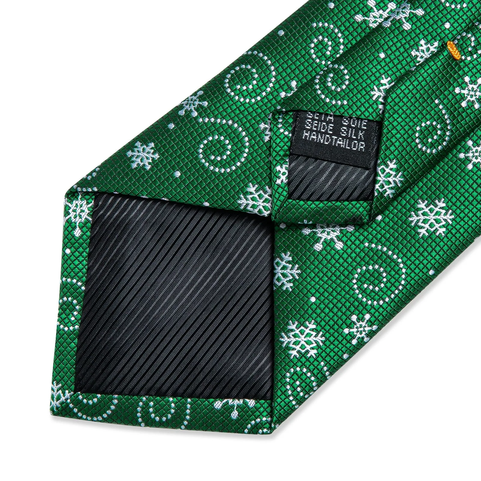 Christmas Green Snow Novelty Silk Men's Necktie Pocket Square Cufflinks Set sold by Ties2You product image thumbnail 3