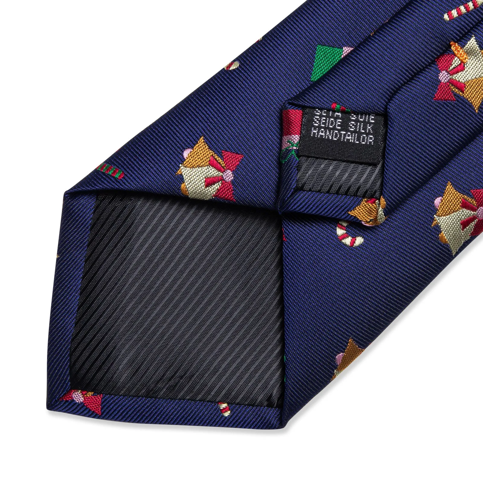 Christmas Dark Blue Xmas Gift Novelty Silk Men's Necktie Pocket Square Cufflinks Set sold by Ties2You product image thumbnail 4