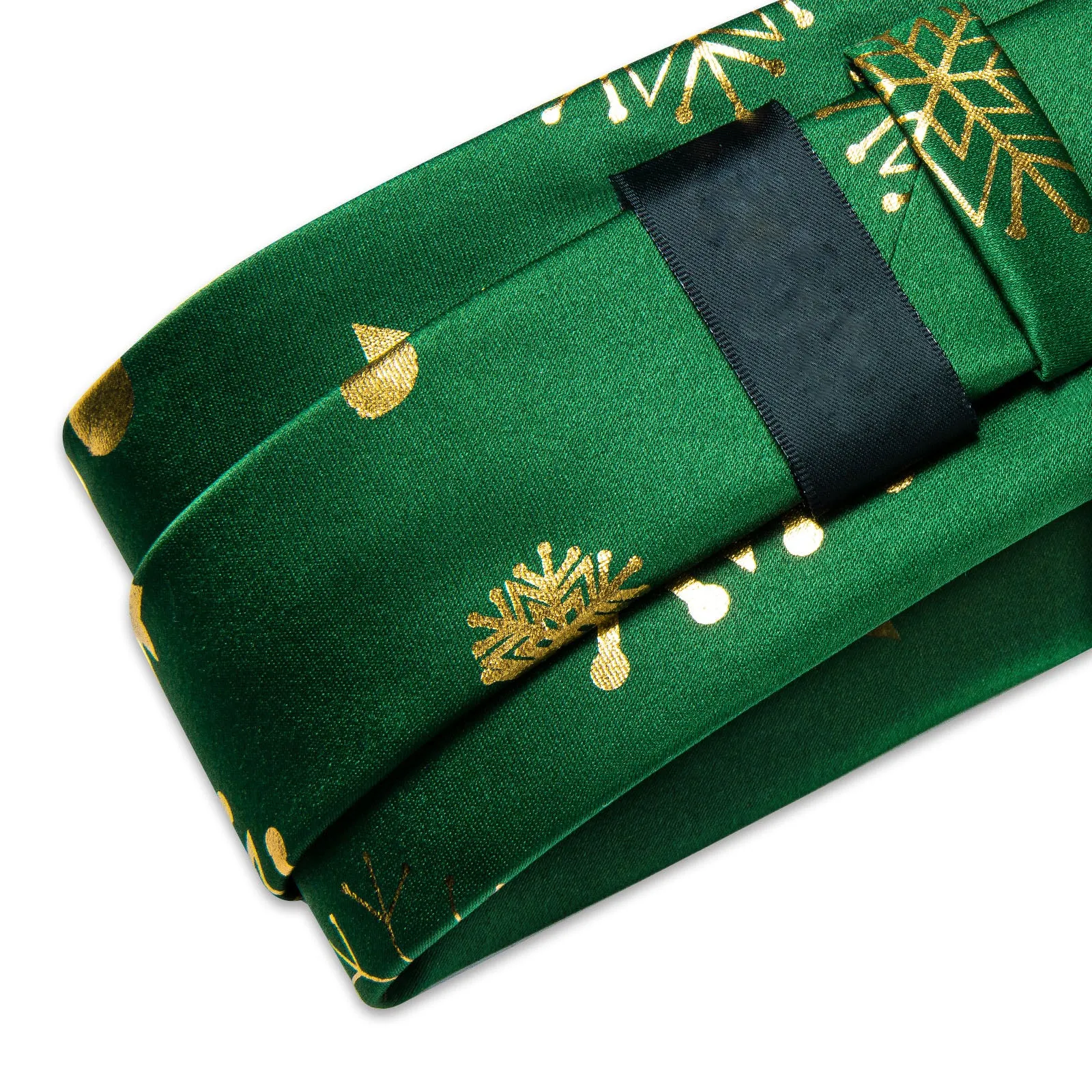 Christmas Green Golden Snow Star Novelty Men's Necktie Hanky Cufflinks Set sold by Ties2You product image thumbnail 5