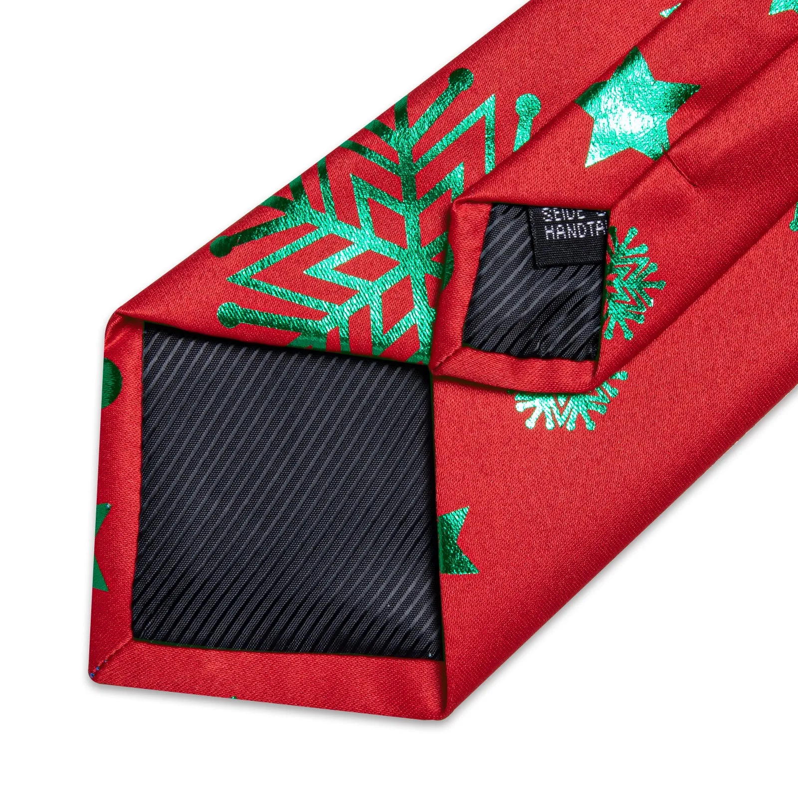 Christmas Red Green Snow Star Novelty Men's Necktie Hanky Cufflinks Set sold by Ties2You product image thumbnail 4