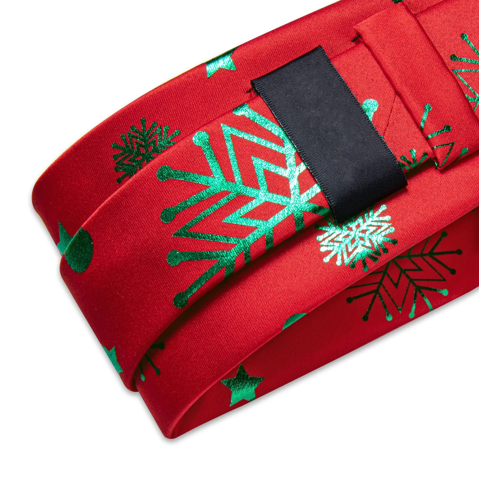 Christmas Red Green Snow Star Novelty Men's Necktie Hanky Cufflinks Set sold by Ties2You product image thumbnail 5