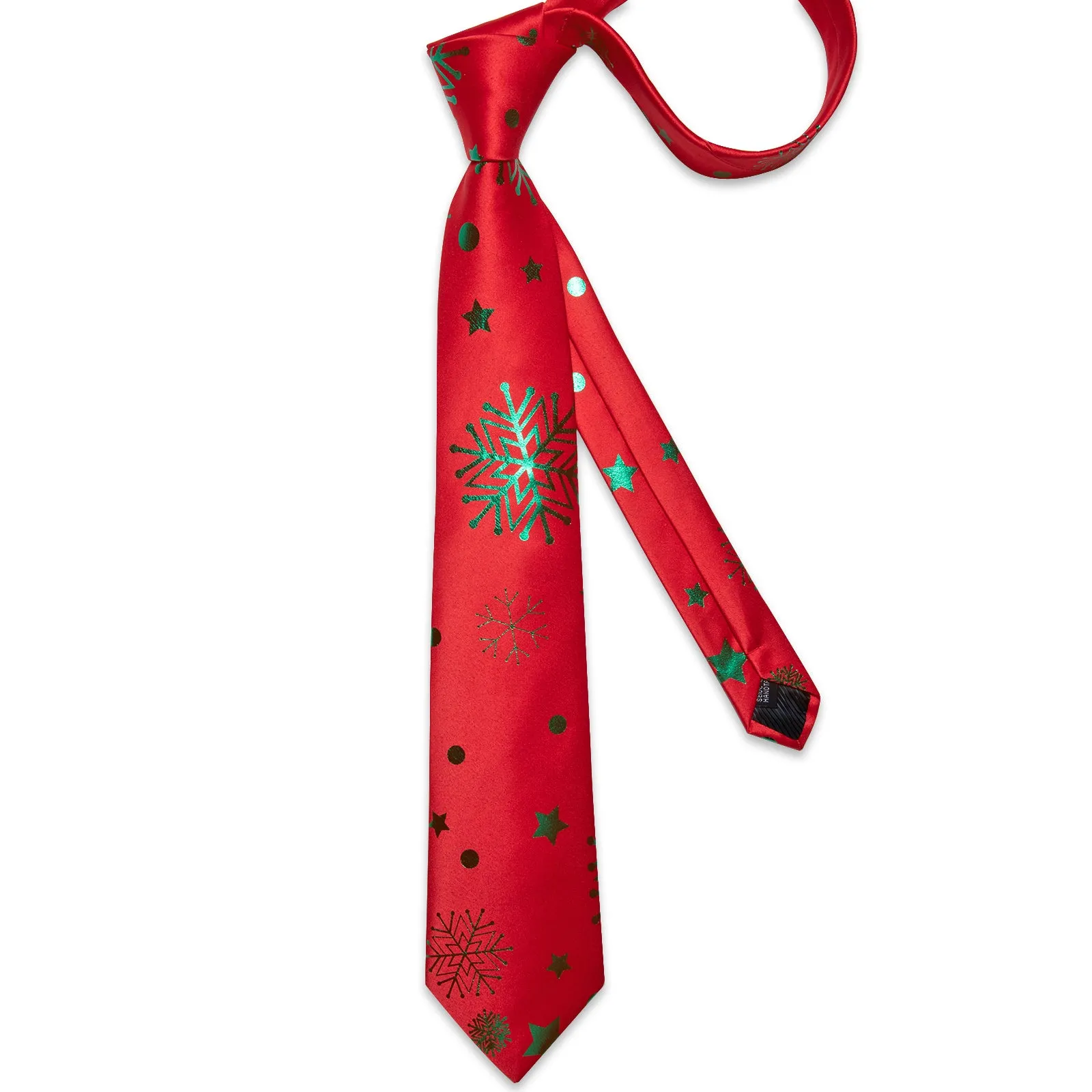 Christmas Red Green Snow Star Novelty Men's Necktie Hanky Cufflinks Set sold by Ties2You product image thumbnail 3