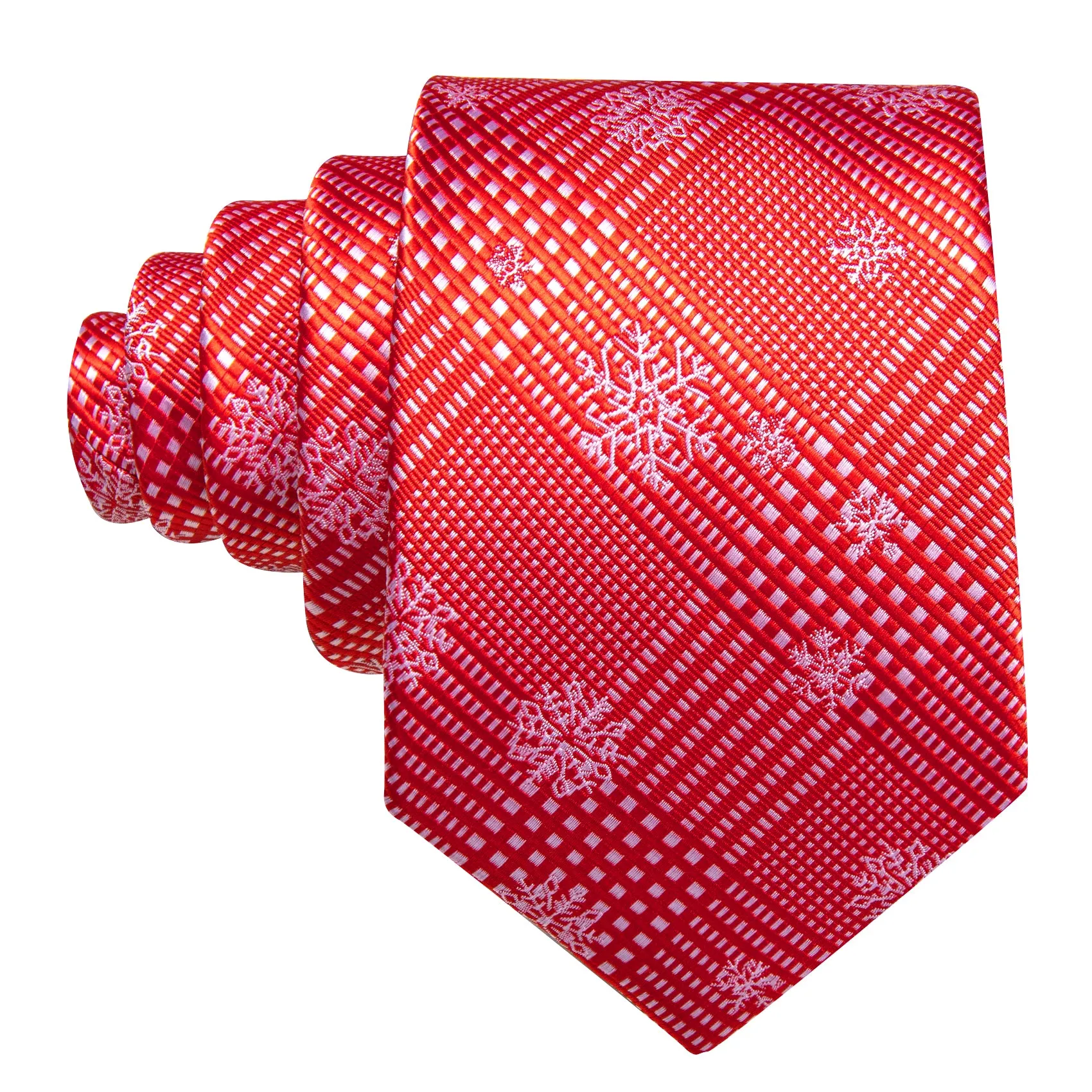 Christmas Red White Snow Plaid Men's Tie Pocket Square Cufflinks Set sold by Ties2You product image thumbnail 5