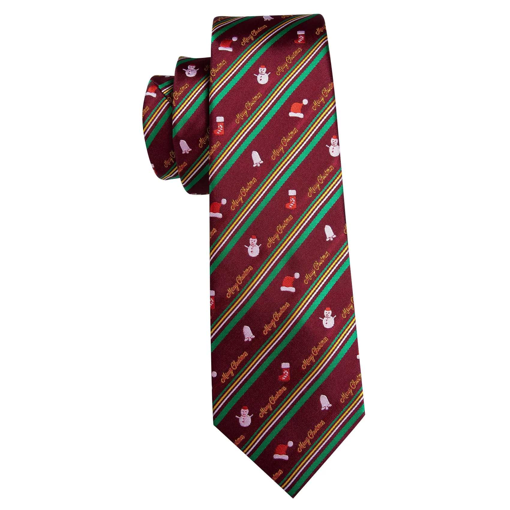 Ties2you Red Christmas Tie Funny Novelty Silk Men's Necktie Pocket Square Cufflinks Set sold by Ties2You product image thumbnail 3