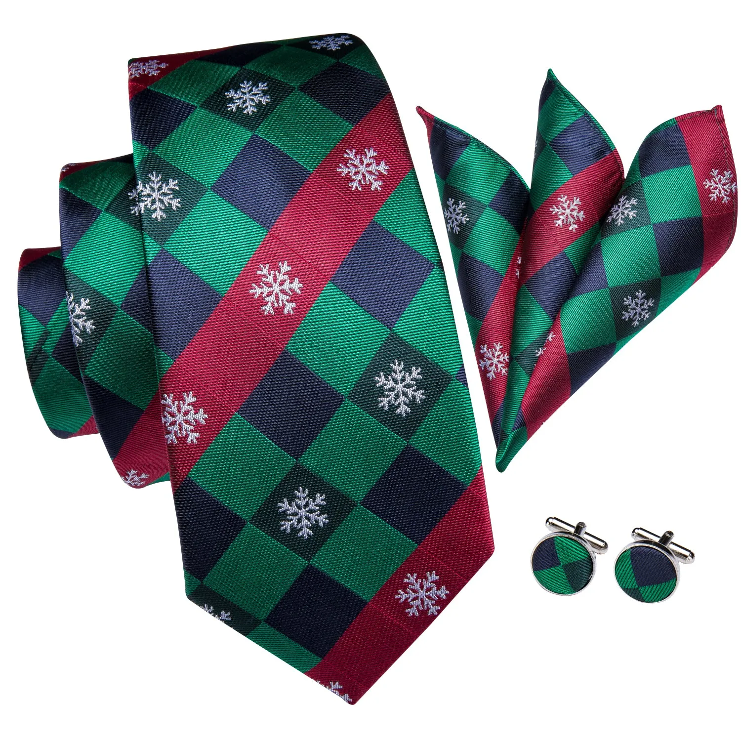 Ties2you Novelty Christmas Ties 2023 4PCS Necktie Cufflinks Hanky Set for Men sold by Ties 2 You product image thumbnail 2