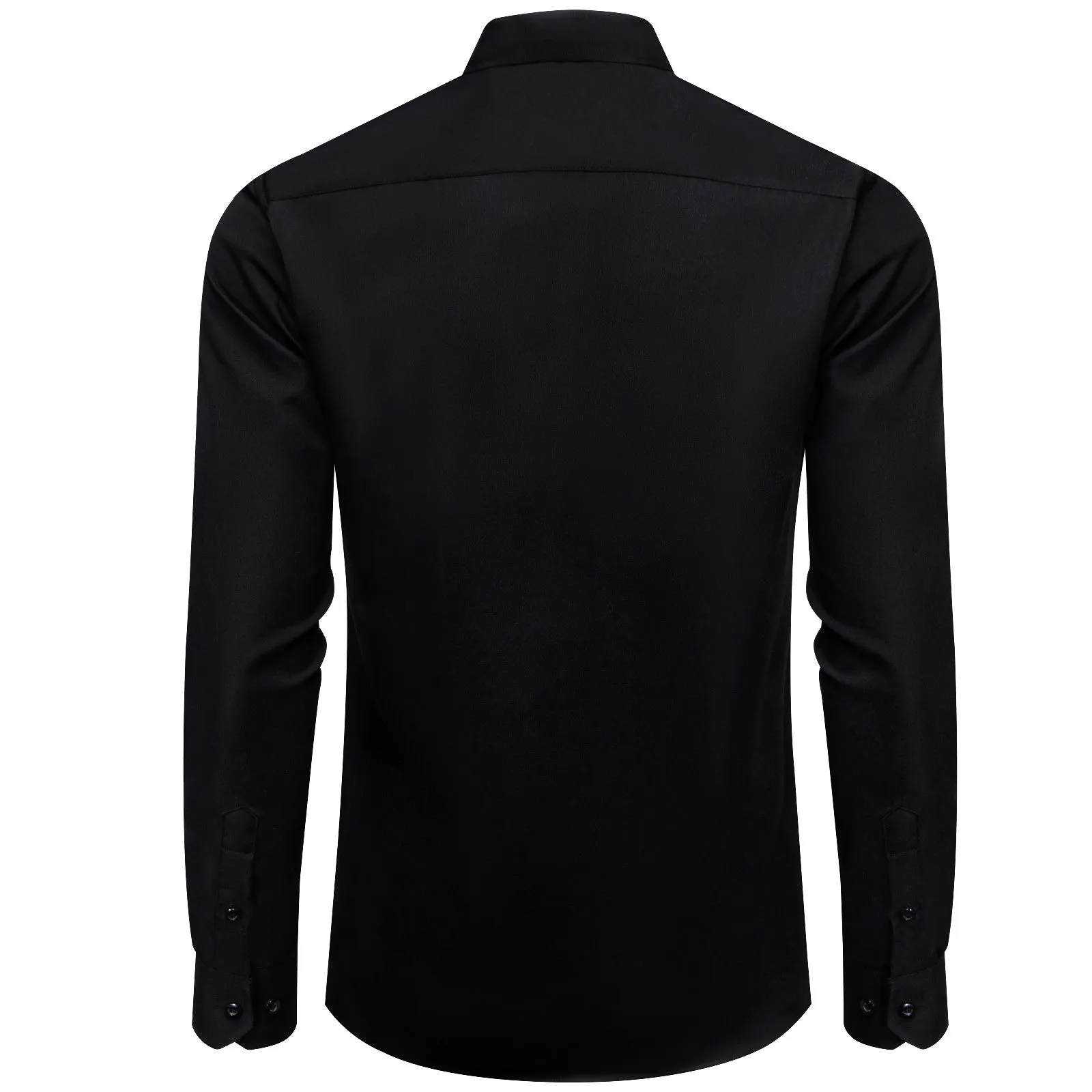 Ties2you Black Shirt Burgundy Splicing Mens Solid Long Sleeve Shirt sold by Ties2You product image thumbnail 2