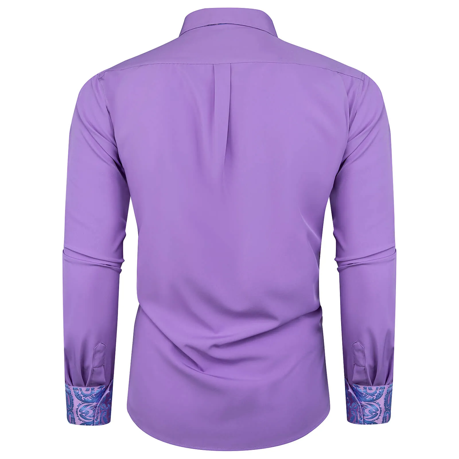 Ties2you Splicing Shirt Lavender Purple Floral Mens Long Sleeve Shirt sold by Ties2You product image thumbnail 3