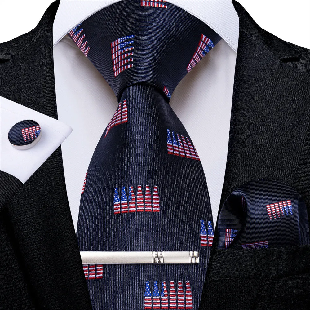 Ties2you Mens Tie Navy Blue Novelty Bottle Pattern Mens Tie Set Pocket Square Cufflinks Set sold by Ties2You product image thumbnail 2