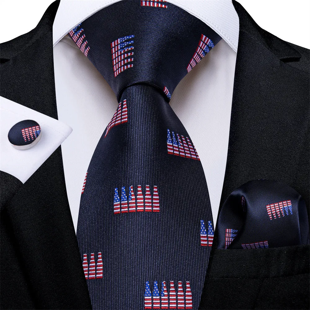 Ties2you Mens Tie Navy Blue Novelty Bottle Pattern Mens Tie Set Pocket Square Cufflinks Set sold by Ties2You
