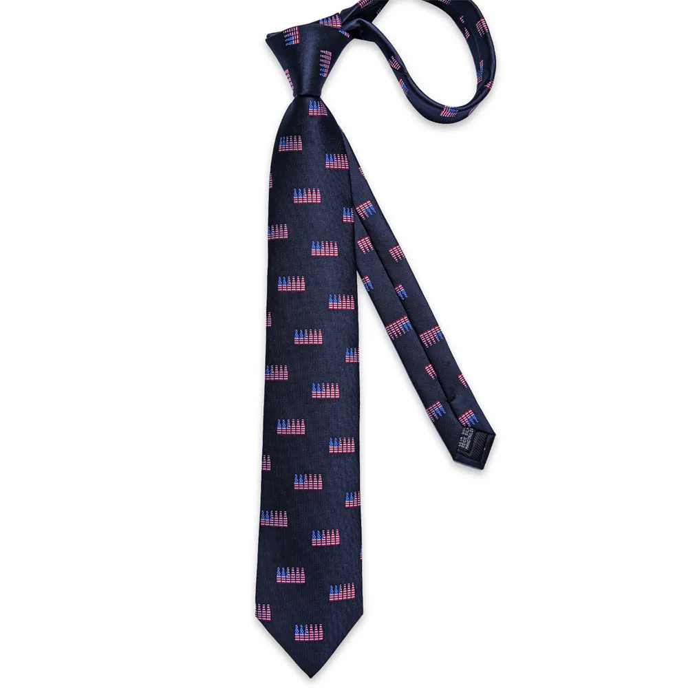 Ties2you Mens Tie Navy Blue Novelty Bottle Pattern Mens Tie Set Pocket Square Cufflinks Set sold by Ties2You product image thumbnail 3