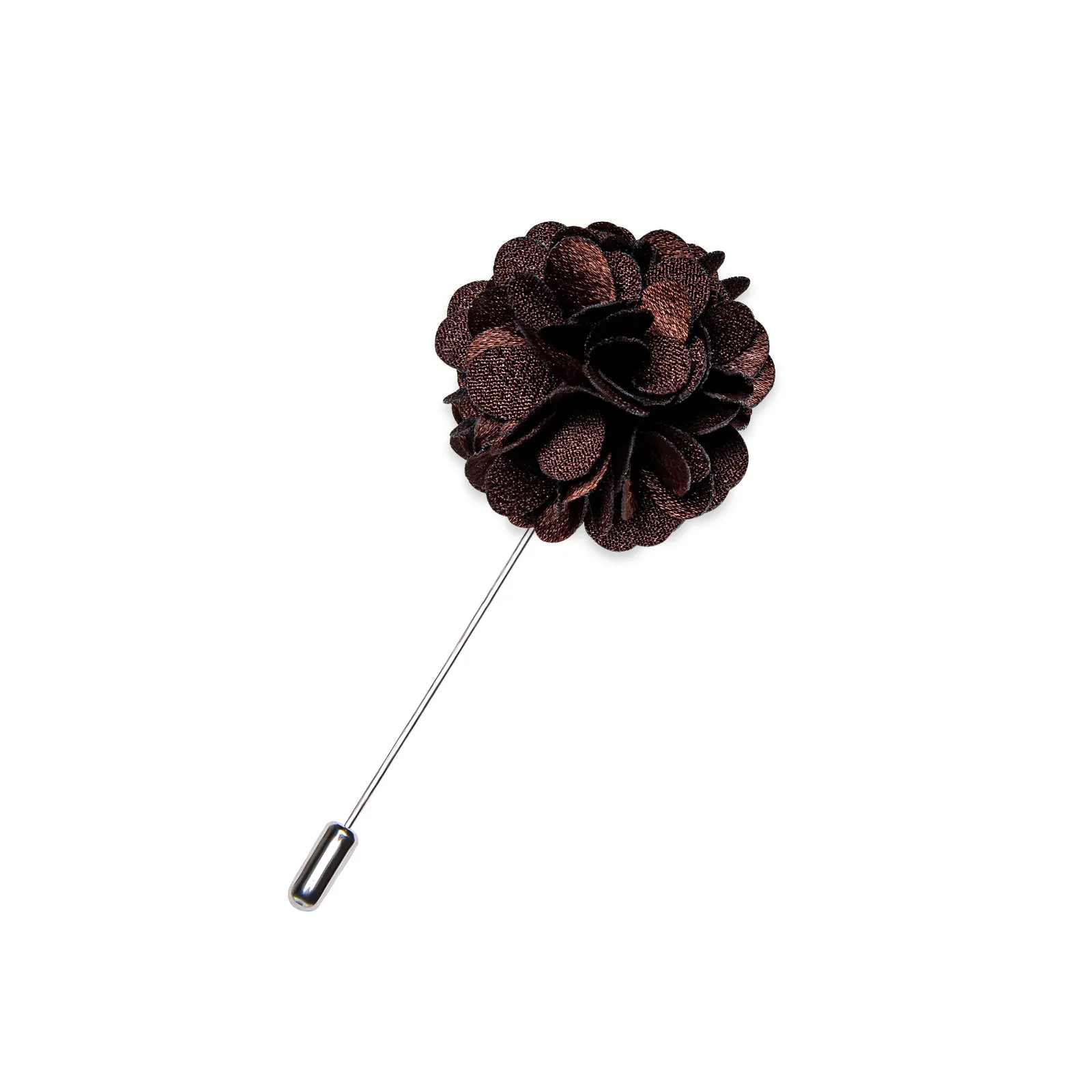 Ties2you Tie Accessories Dark Brown Floral Lapel Pin Brooch sold by Ties2You product image thumbnail 2