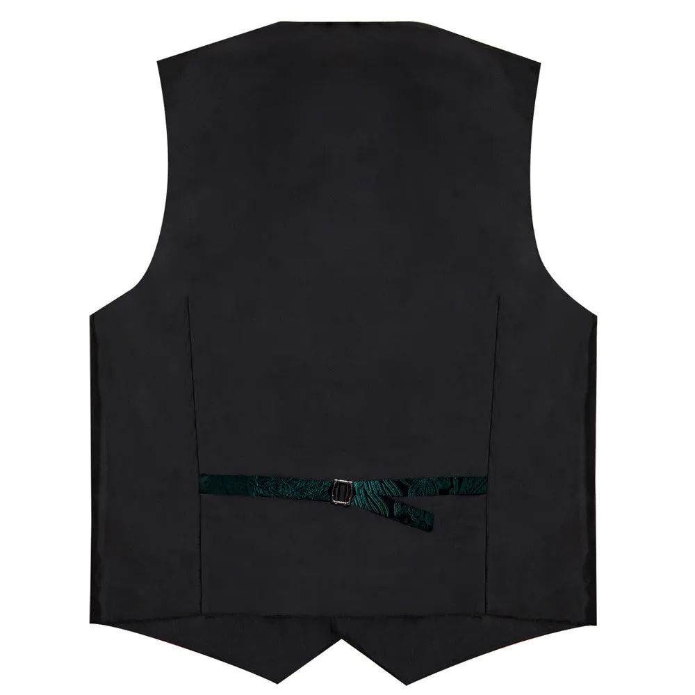 Ties2you Dress Vest Dark Green Paisley Shawl Collar Silk Mens Waistcoat Tie Set sold by Ties2You product image thumbnail 5