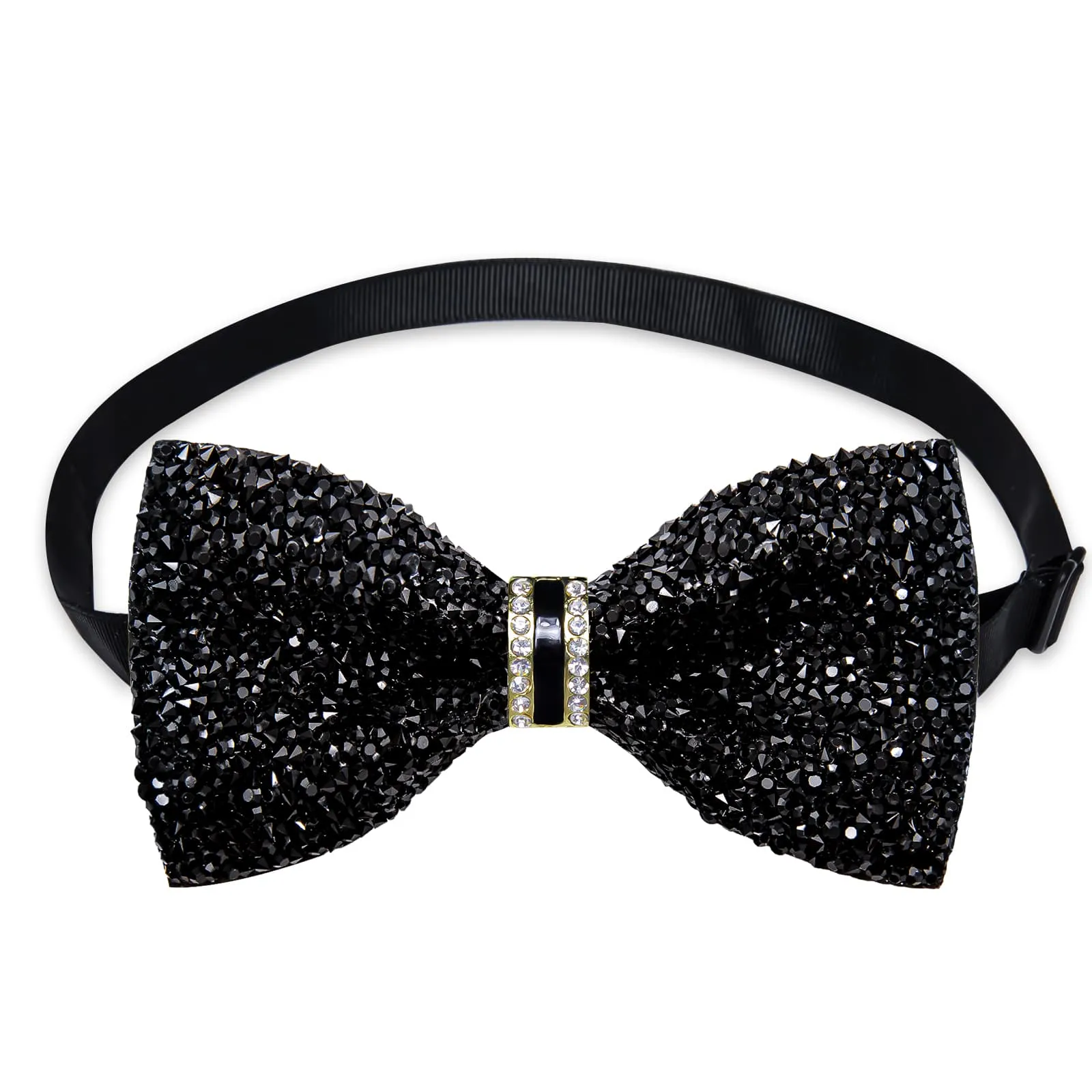 Ties2you Imitated Crystal Bowtie Pure Black Rhinestones Men's Pre Tied Bow Ties For Party Dresses sold by Ties2You product image thumbnail 3