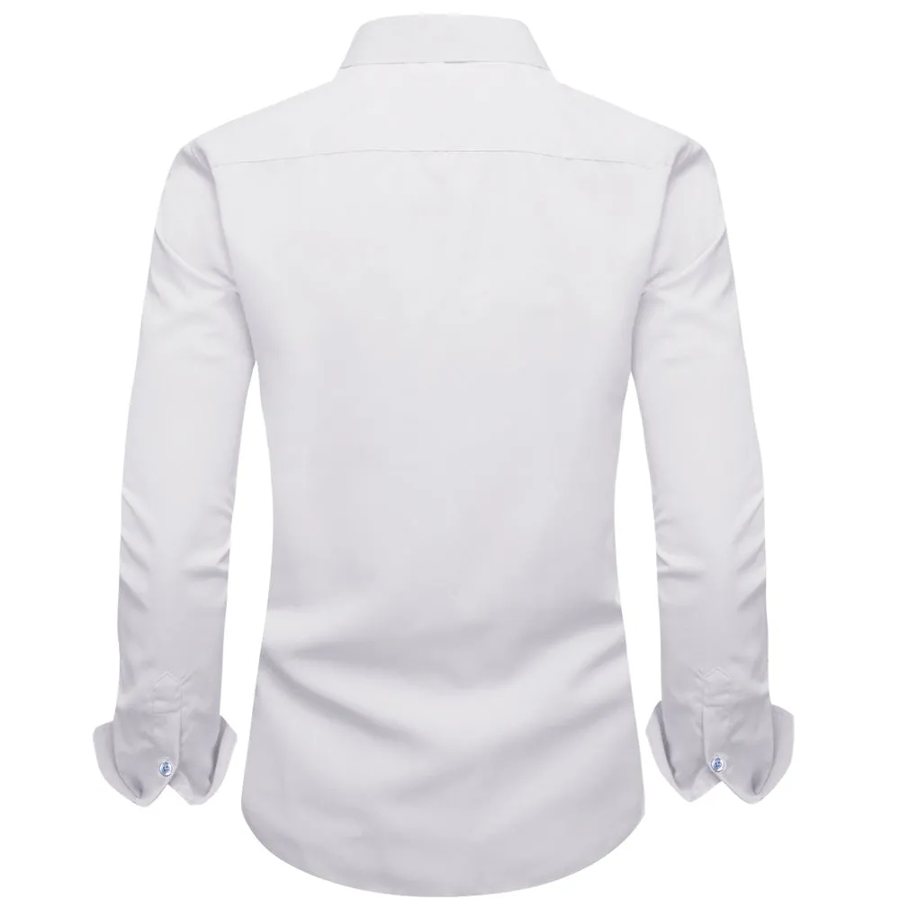 Ties2you Tuxedo Shirt White Solid Splicing Sky Blue Geometric Silk Mens Dress Shirt sold by Ties2You product image thumbnail 4