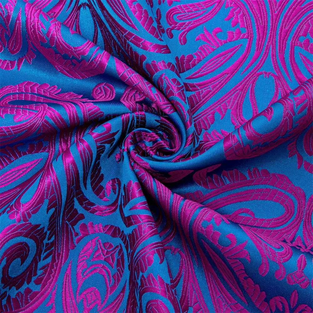 Ties2you Dress Shirt Teal Purple Paisley Button Up Silk Long Sleeve Men's Shirt sold by Ties2You product image thumbnail 4