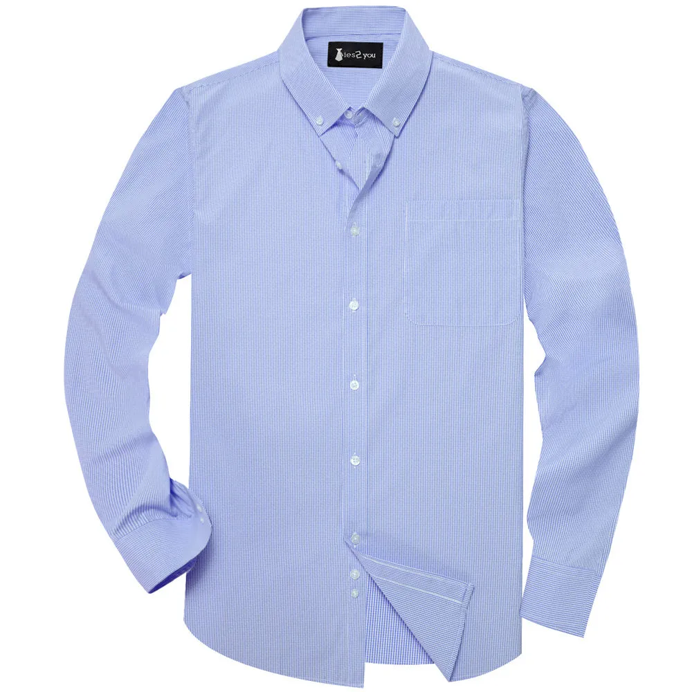 Ties2you Dress Shirt Light Blue Striped Button Up Silk Long Sleeve Men's Shirt sold by Ties2You product image thumbnail 4