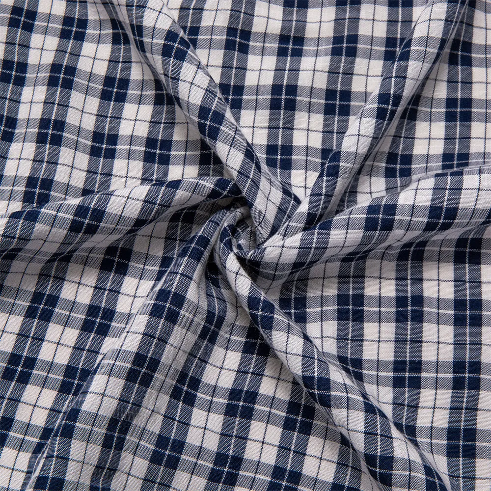 Ties2you White Grey Plaid Button Up Silk Long Sleeve Men's Shirt sold by Ties2You product image thumbnail 5