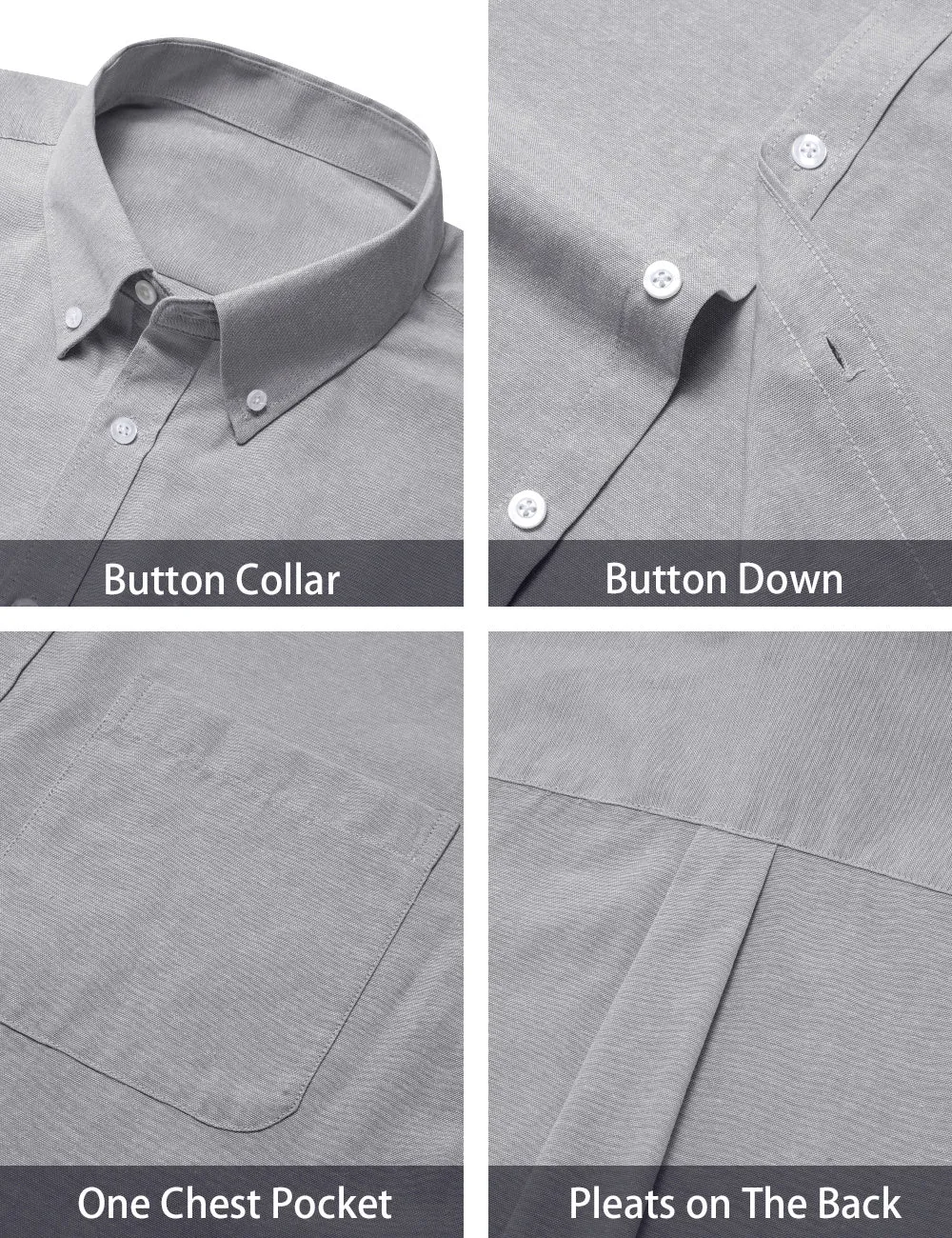 Ties2you Dress Shirt Grey Solid Button Up Silk Long Sleeve Men's Shirt sold by Ties2You product image thumbnail 5