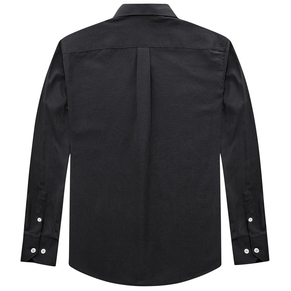 Ties2you Dress Shirt Dark Solid Button Up Silk Long Sleeve Men's Shirt sold by Ties2You product image thumbnail 5