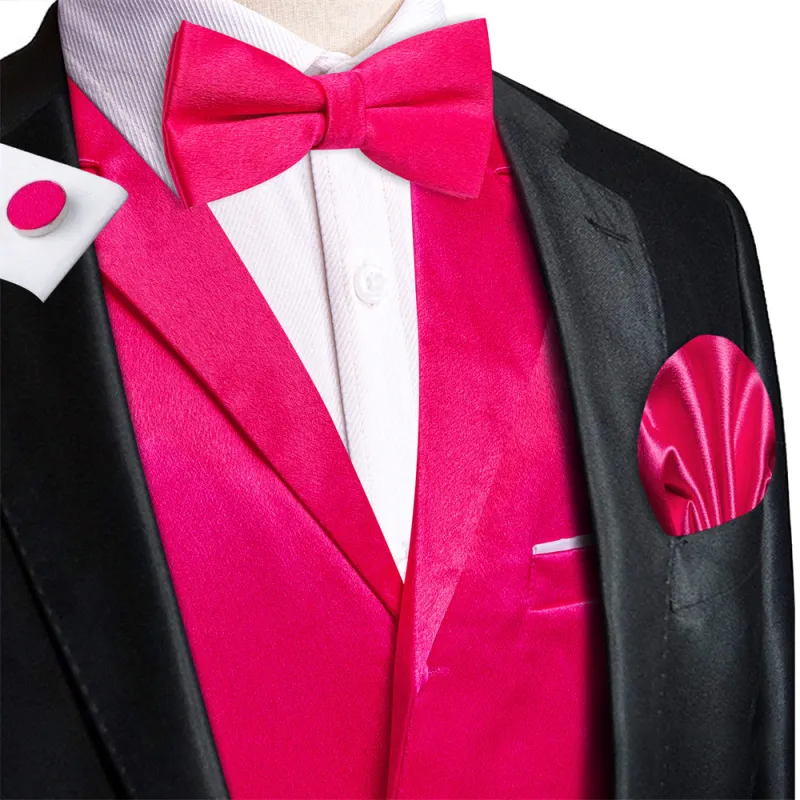Ties2you Ruby Red Notched Collar Stain Mens Vest Tie Set made by Ties2You