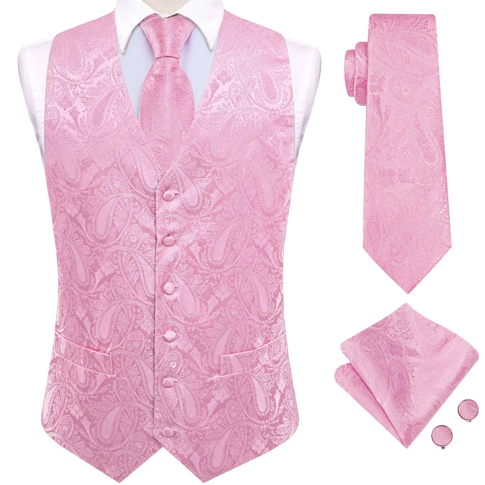 Ties2you Champagne Paisley Pattern V-Neck Silk Vest Necktie Set sold by Ties2You product image thumbnail 2